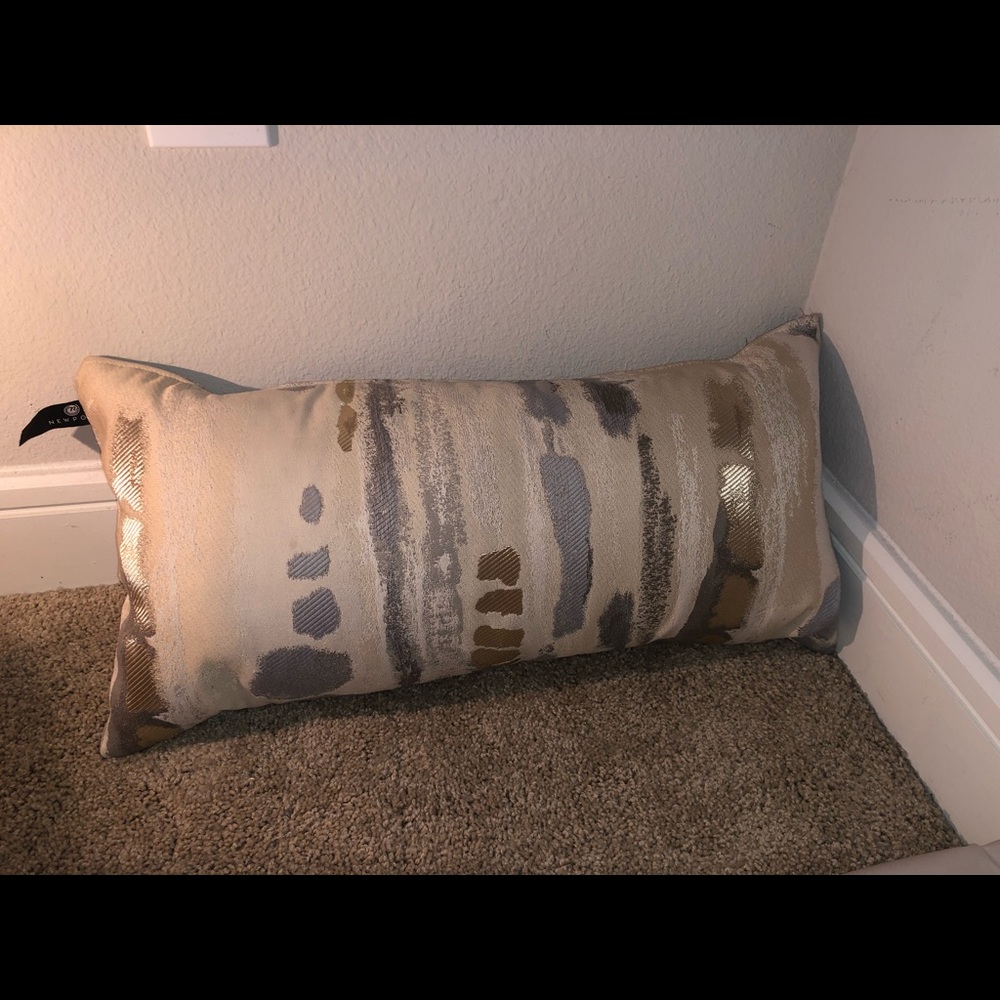 Grey, Cream and Gold Throw Pillow